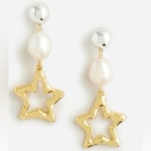 Gold Star Drop Earrings